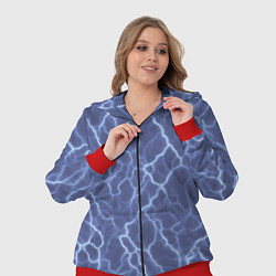 Женский 3D-костюм Электрический разряд на голубом фоне, цвет: 3D-красный — фото 2