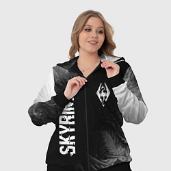 Женский 3D-костюм Skyrim glitch на темном фоне: надпись, символ, цвет: 3D-черный — фото 2