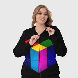 Женский 3D-костюм Многосторонний цветной куб, цвет: 3D-черный — фото 2