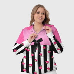 Женский 3D-костюм Костюм Барби: полоска с розами, цвет: 3D-белый — фото 2