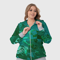 Женский 3D-костюм Зелёные обрывки фигур, цвет: 3D-меланж — фото 2