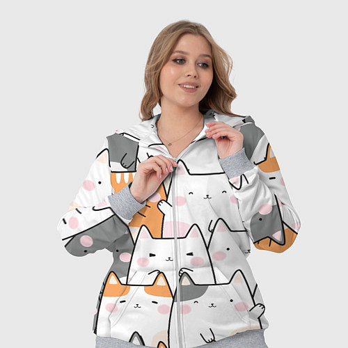 Женский костюм Семья котиков / 3D-Меланж – фото 3