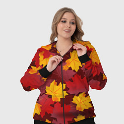 Женский 3D-костюм Кленовые листья паттерном, цвет: 3D-черный — фото 2