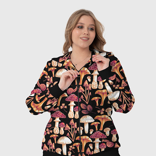 Женский костюм Грибы в сепии / 3D-Черный – фото 3