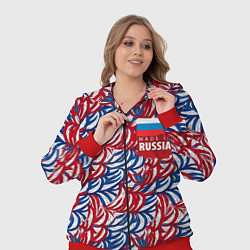 Женский 3D-костюм Флаг России и узоры, цвет: 3D-красный — фото 2