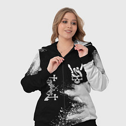 Женский 3D-костюм Mayhem и рок символ на темном фоне, цвет: 3D-черный — фото 2