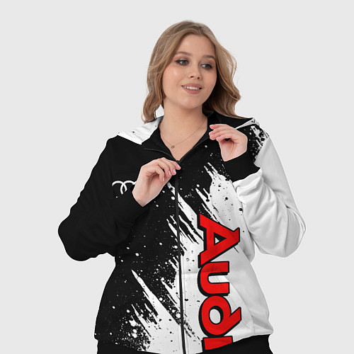 Женский костюм Ауди - белые потертости / 3D-Черный – фото 3