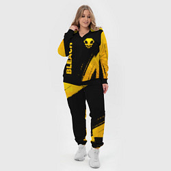 Женский 3D-костюм Bleach - gold gradient: надпись, символ, цвет: 3D-черный — фото 2