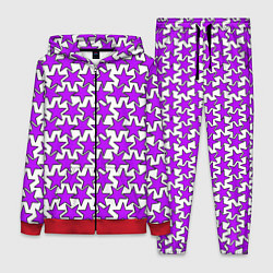 Женский 3D-костюм Ретро звёзды фиолетовые, цвет: 3D-красный