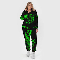 Женский 3D-костюм Зеленый светящийся дым, цвет: 3D-черный — фото 2