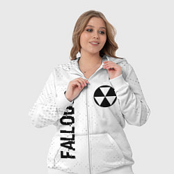 Женский 3D-костюм Fallout glitch на светлом фоне: надпись, символ, цвет: 3D-белый — фото 2