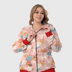 Женский 3D-костюм Разноцветные мазки, пятна в пастельных тонах, цвет: 3D-красный — фото 2