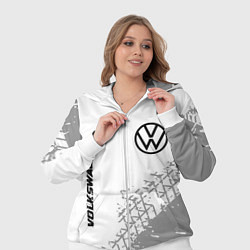 Женский 3D-костюм Volkswagen speed на светлом фоне со следами шин: н, цвет: 3D-белый — фото 2