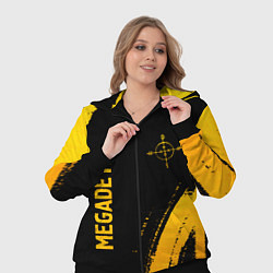 Женский 3D-костюм Megadeth - gold gradient: надпись, символ, цвет: 3D-черный — фото 2