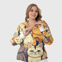 Женский 3D-костюм Кошачий принт от нейросети, цвет: 3D-белый — фото 2