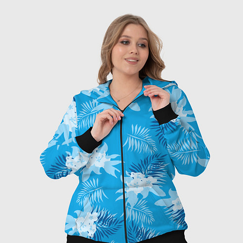 Женский костюм Синие цветы - Vice city - new ver / 3D-Черный – фото 3