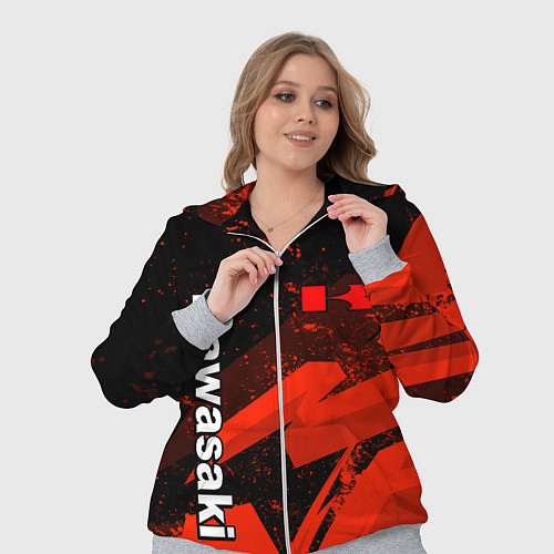 Женский костюм Кавасаки - красные брызги / 3D-Меланж – фото 3