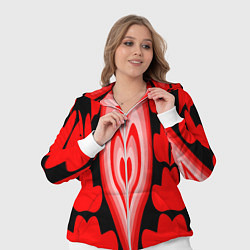 Женский 3D-костюм Сердечки с красными узорами, цвет: 3D-белый — фото 2