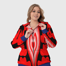 Женский 3D-костюм Сердечки с красными узорами, цвет: 3D-синий — фото 2