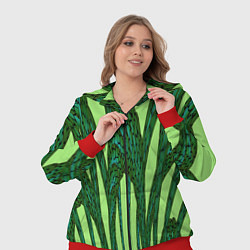 Женский 3D-костюм Зеленый растительный мотив, цвет: 3D-красный — фото 2