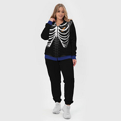 Женский 3D-костюм Скелет: ребра и куриная ножка, цвет: 3D-синий — фото 2