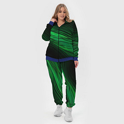 Женский 3D-костюм Green neon lines, цвет: 3D-синий — фото 2