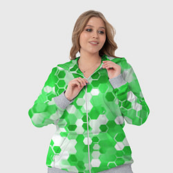 Женский 3D-костюм Кибер Hexagon Зелёный, цвет: 3D-меланж — фото 2