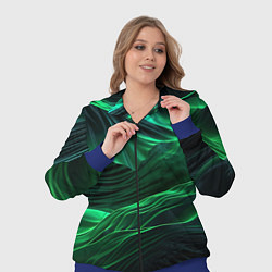 Женский 3D-костюм Зеленая абстракция, цвет: 3D-синий — фото 2