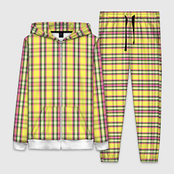 Женский 3D-костюм Клетчатый тартан, цвет: 3D-белый