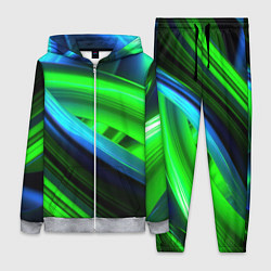 Женский 3D-костюм Зеленые абстрактные элементы, цвет: 3D-меланж