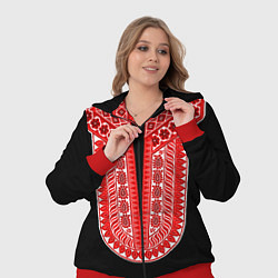 Женский 3D-костюм Красный орнамент в руском стиле, цвет: 3D-красный — фото 2