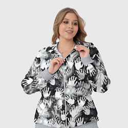 Женский 3D-костюм Черно-белые отпечатки ладоней, цвет: 3D-меланж — фото 2