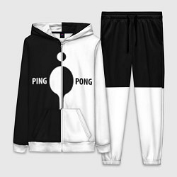 Женский 3D-костюм Ping-Pong черно-белое, цвет: 3D-белый