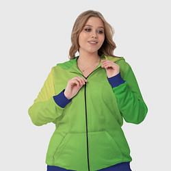 Женский 3D-костюм Градиент - зеленый лайм, цвет: 3D-синий — фото 2
