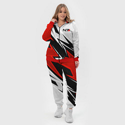 Женский 3D-костюм N7 mass effect - white and red, цвет: 3D-красный — фото 2