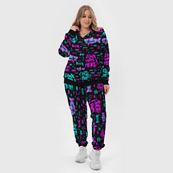 Женский 3D-костюм Jinx Arcane pattern neon, цвет: 3D-черный — фото 2