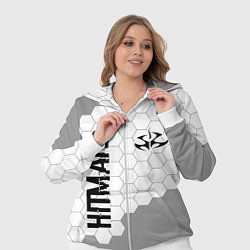 Женский 3D-костюм Hitman glitch на светлом фоне вертикально, цвет: 3D-белый — фото 2