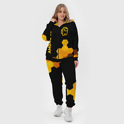 Женский 3D-костюм Among Us - gold gradient вертикально, цвет: 3D-черный — фото 2