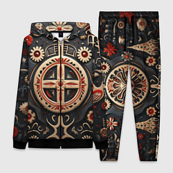 Женский 3D-костюм Орнамент в славянской стилистике, цвет: 3D-черный