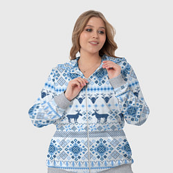 Женский 3D-костюм Blue sweater with reindeer, цвет: 3D-меланж — фото 2