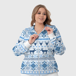 Женский 3D-костюм Blue sweater with reindeer, цвет: 3D-белый — фото 2