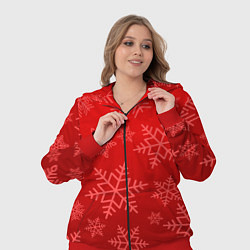 Женский 3D-костюм Красные снежинки, цвет: 3D-красный — фото 2