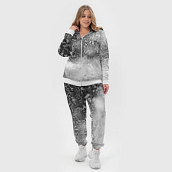 Женский 3D-костюм Серый лёд и снежинки, цвет: 3D-белый — фото 2