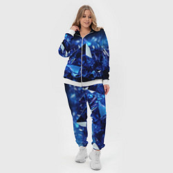 Женский 3D-костюм Синие прозрачные алмазы, цвет: 3D-белый — фото 2