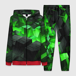 Женский 3D-костюм Глубина зеленых плоскостей, цвет: 3D-красный