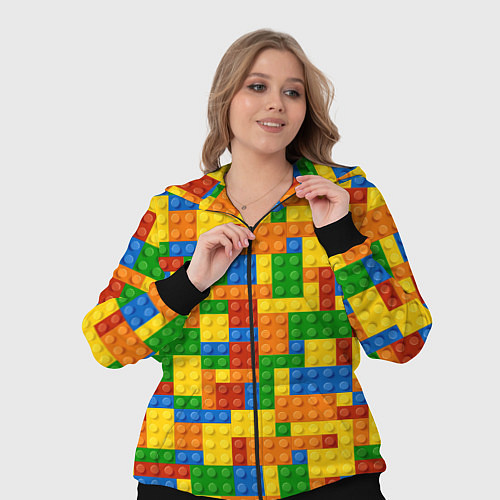 Женский костюм Лего - разноцветная стена / 3D-Черный – фото 3
