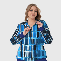 Женский 3D-костюм Синие прямоугольники, цвет: 3D-синий — фото 2