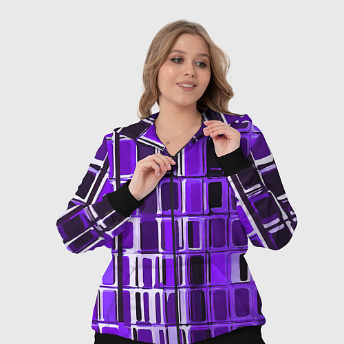 Женский костюм Фиолетовые прямоугольники / 3D-Черный – фото 3