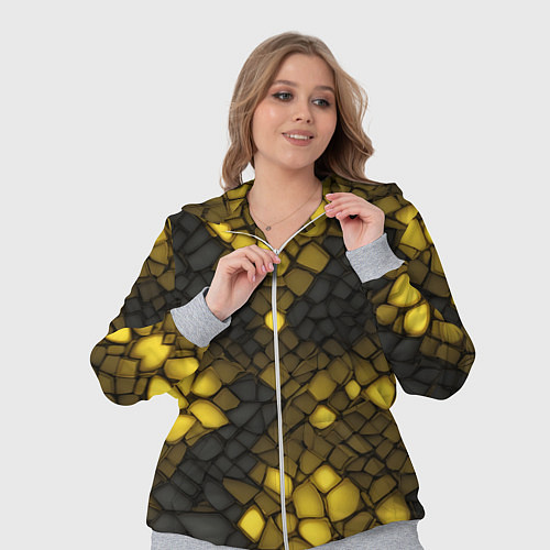 Женский костюм Жёлтый трескающийся камень / 3D-Меланж – фото 3