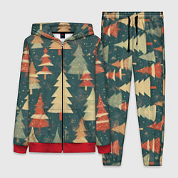 Женский 3D-костюм Елки новый год, цвет: 3D-красный